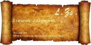 Lunova Zsigmond névjegykártya